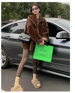 2024 Autumn/Winter New Gold mink fur environmentally friendly mink fur one-piece fur temperament socialite loose and lazy fur co