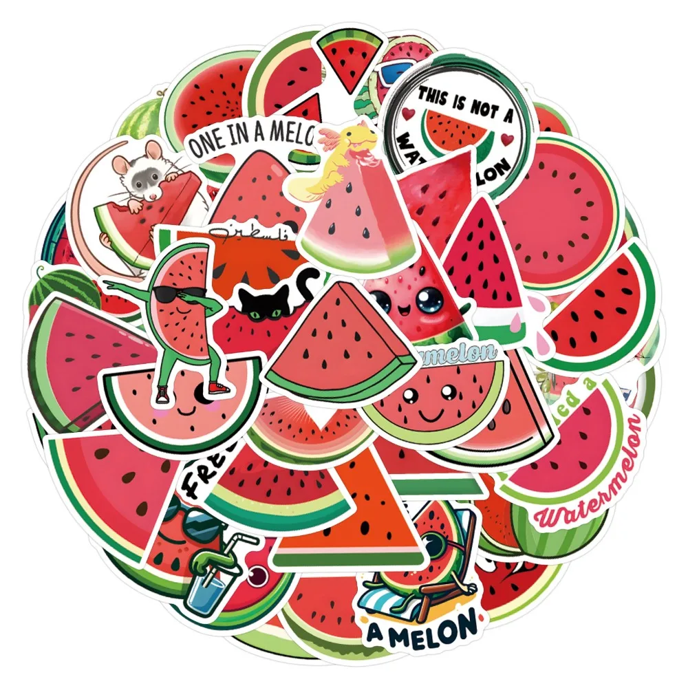 10/55Pcs New Watermelon Graffiti Stickers Skateboard Phone Case Computer Suitcase DIY Decorative Toy Kid Gift Waterproof Sticker