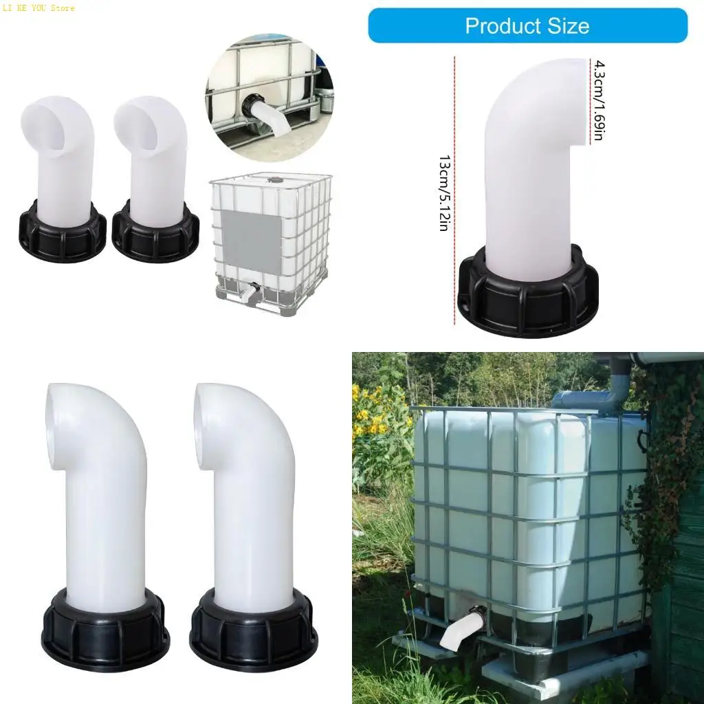 

W3JE 2Pcs Thread IBC Adapters Extension Drain Spouts Hose IBC Water Extension Spouts Caps Valves Connector Enduring