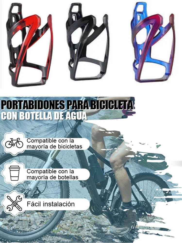 AliExpress Universal Gradient Color Water Bottle Cage, Light Nylon Fiber Bicycle Holder for MTB Road Bike, Cycling Accessories Equipment