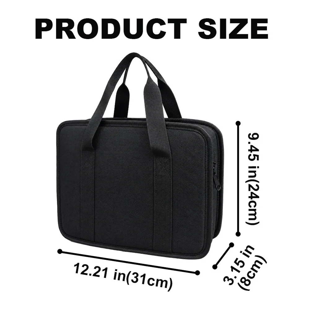 Black canvas tool organizer bag compatible with For impact wrenches and For cordless drills with secure closures