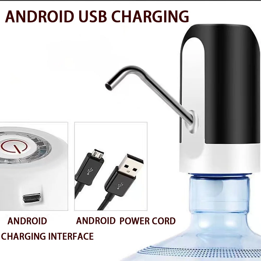 1pc Black/White Automatic Water Bottle Pump USB Charging Water Pump One Button Automatic Switch Of Water Dispenser