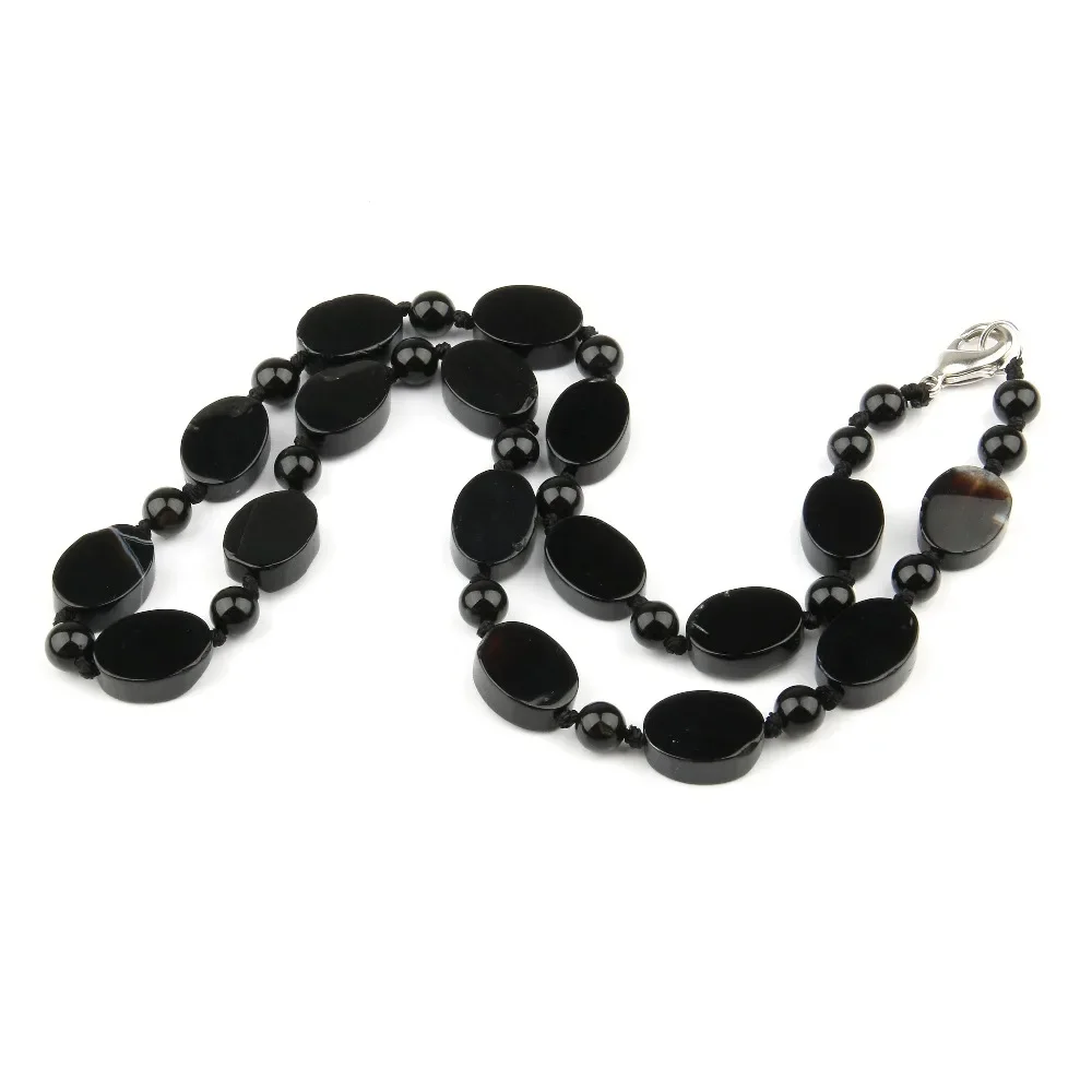 Wholesale Natural Stone Necklace Agates Necklace Quartz Stone Necklace  10x14mm 6mm  18 inches