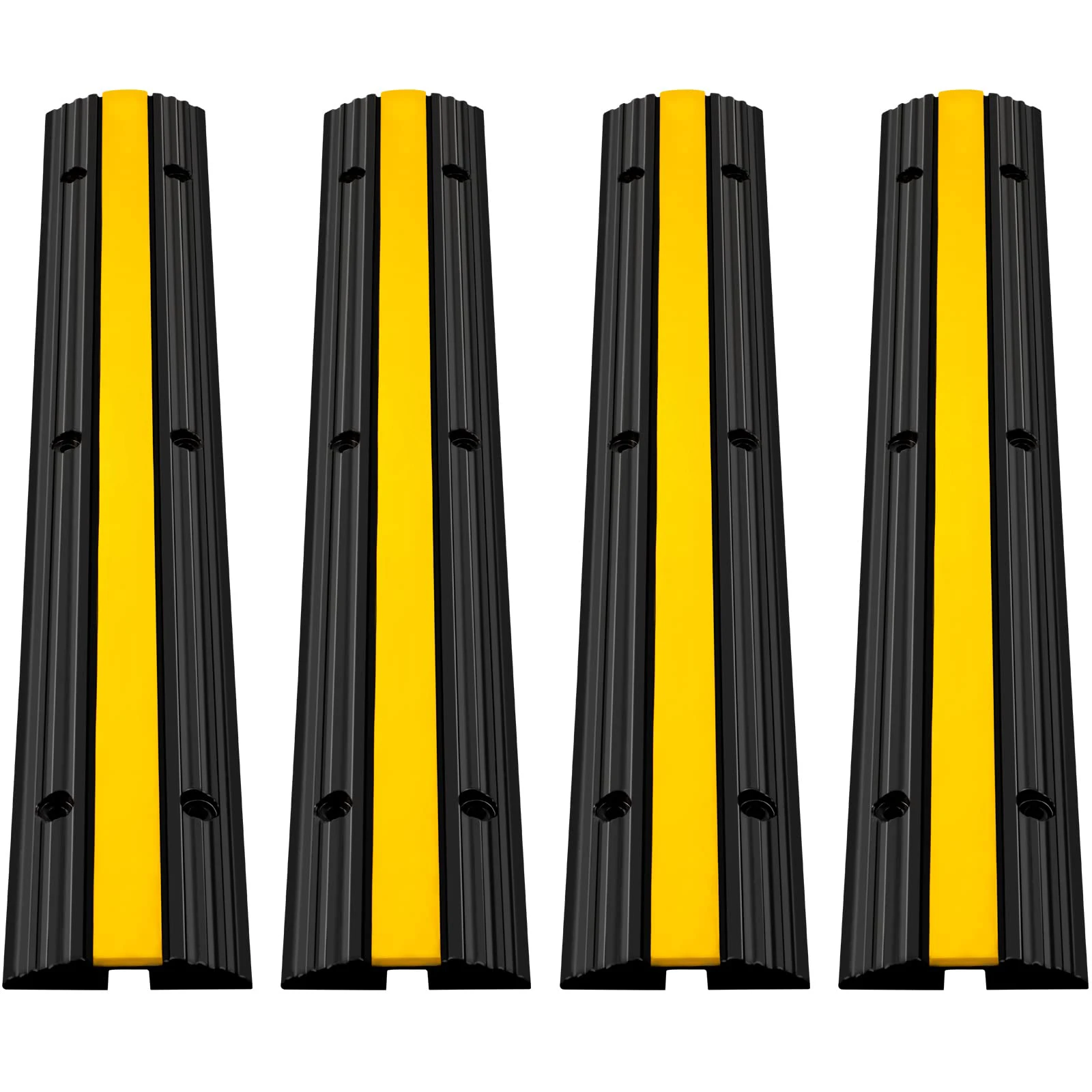SucceBuy Modular Rubber Speed Bump 1 Channel Driveway Cable Protector Ramp Wire Cover Cord Guard for Parking Lot Warehouses Use