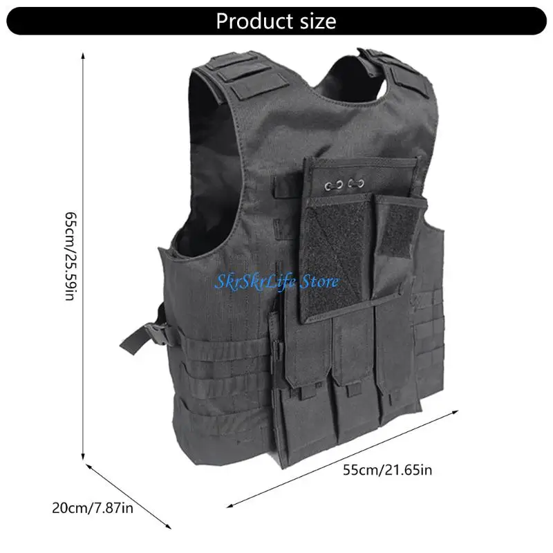E65E سترة تكتيكية حاملات لوحة سترة متعددة الوظائف للرجال سترة قتالية لكرة الطلاء CS الصيد الرياضة في الهواء الطلق #6