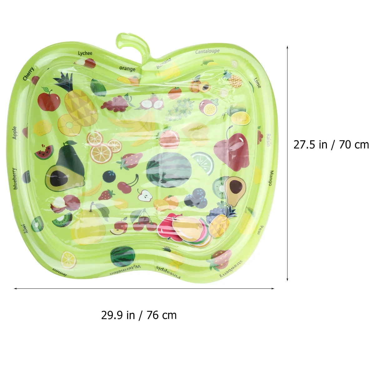 Nadmuchiwana mata wodna w kształcie jabłka, zielona, wytrzymała, dla niemowląt, wzmacniająca mięśnie ramion, nóg, szyi, rąk i koordynację wzrokowo-ruchowa.
