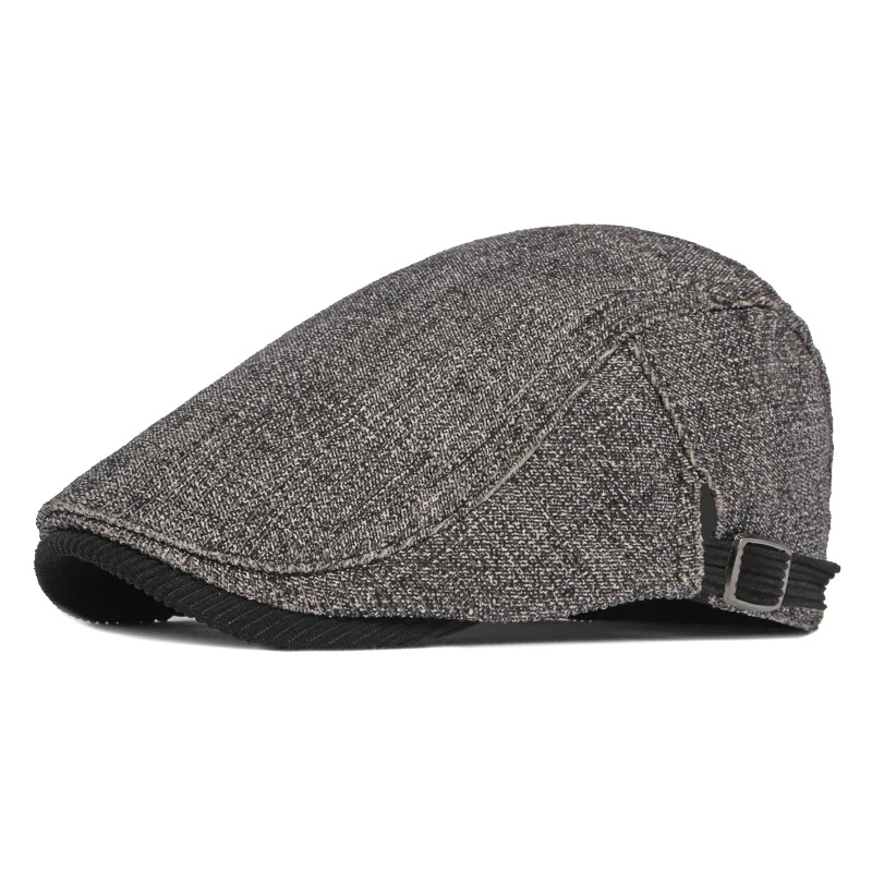 

Autumn Peaked Cap Beret Hat For Men Warm Newsboy Cap Women Thick Herringbone Duckbill Hat Visor Artistic Beret Adjustable