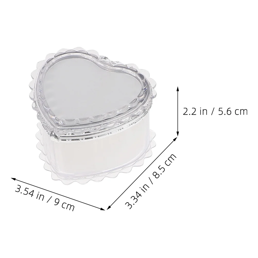 2 قطعة صندوق مجوهرات على شكل قلب حقيبة تخزين صغيرة للسفر منظم مجوهرات محمول تخزين مدمج لسطح المكتب والأقراط والقلائد