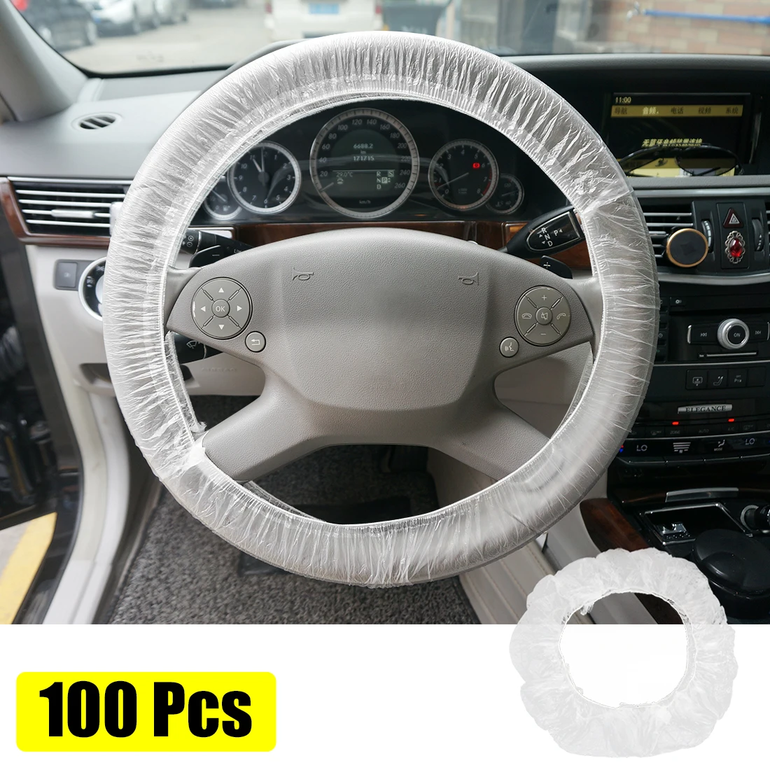 X Autohaux Universal Car Elastic Disposable Steering Wheel Cover Waterproof Anti-dust Accessories for Auto Car Truck Accessories