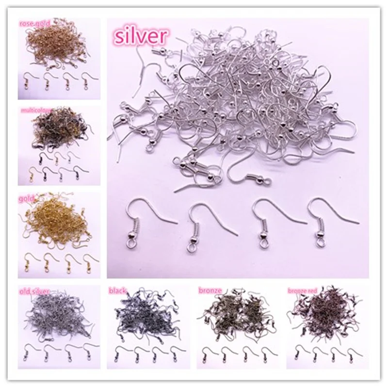 100pcs(50pair) 17x20mm Earring Findings Earrings Clasps Hooks Fittings DIY Jewelry Making Alloy Hook Drop earrings Accessories