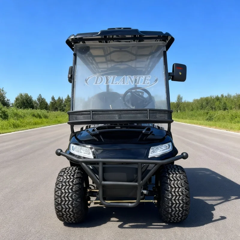 

Курс для гольфа, новый дизайн, 4-местная электрическая тележка для гольфа, низкая скорость ​ ​ Багги для парка и курорта, электрическая тележка для гольфа с мультимедийным экраном