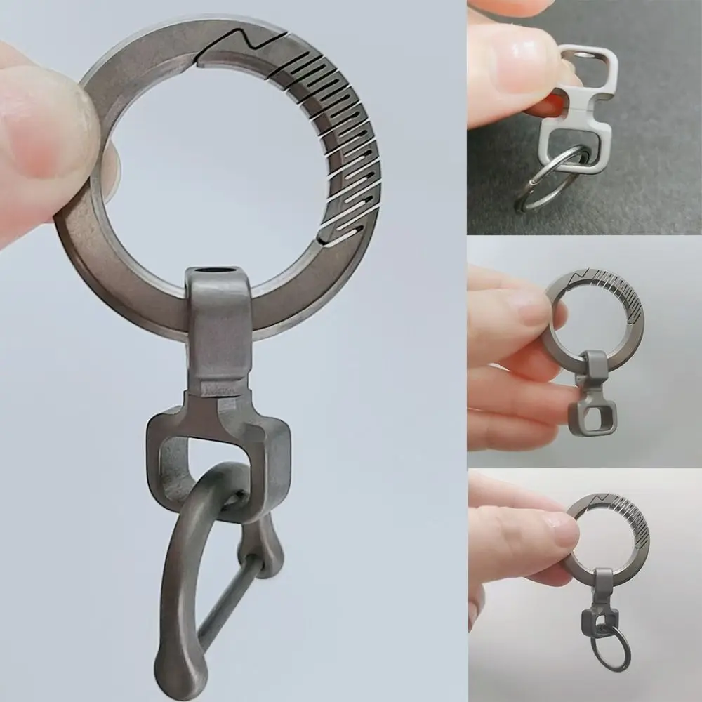 New 360° Rotatable Titanium Ultra-light Keyring Mini Portable Anti-loss Hanging Buckle Universal EDC Keychain Outdoor Tool