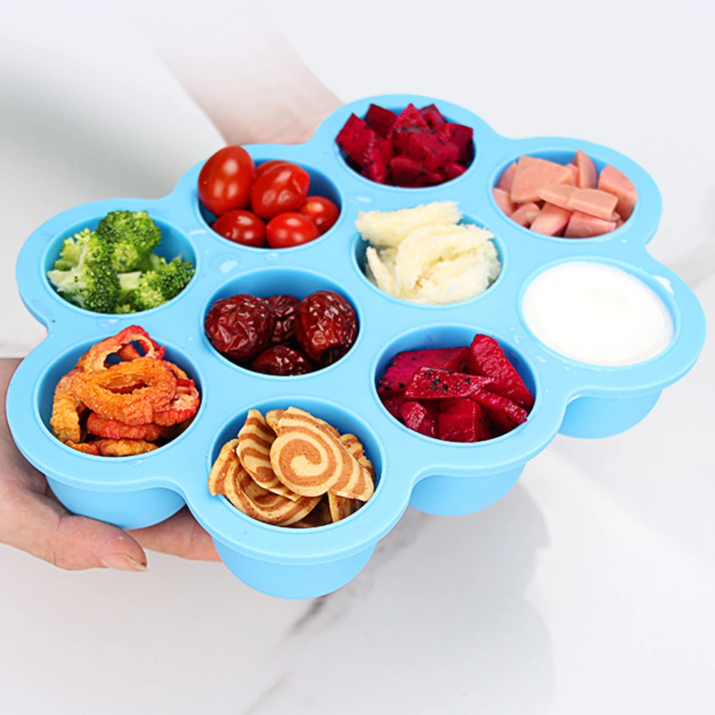 

Silicone Baby Food Freezer Tray with Clip-on Lid Perfect Storage Container for Homemade Baby Food and Breast Milk