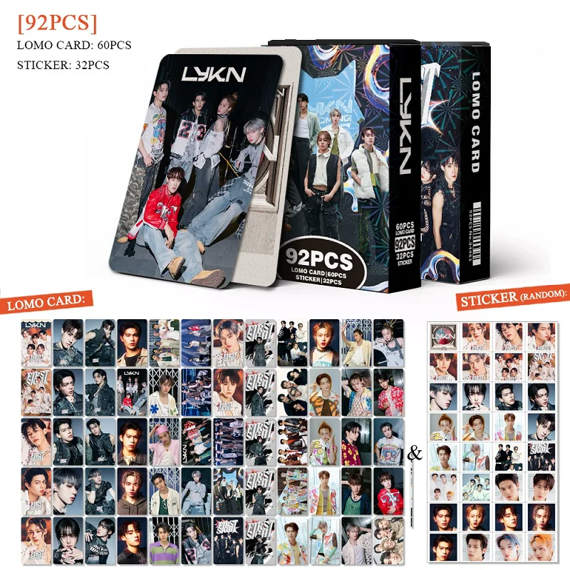 92PCS/Set LYKN FIRST SIGHT Album Laser LOMO Cards - Thai Boy Group Photo Cards with Stickers Fans Collection Gift