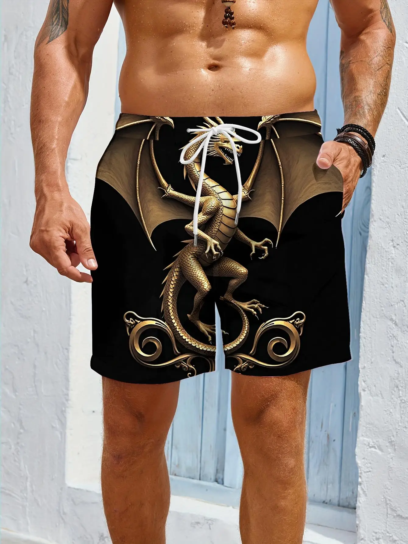 

1pcs Men's Short swim trunks2026 Summer 3D Printed Short sleeve running Quick drying Breathable Polyester sport