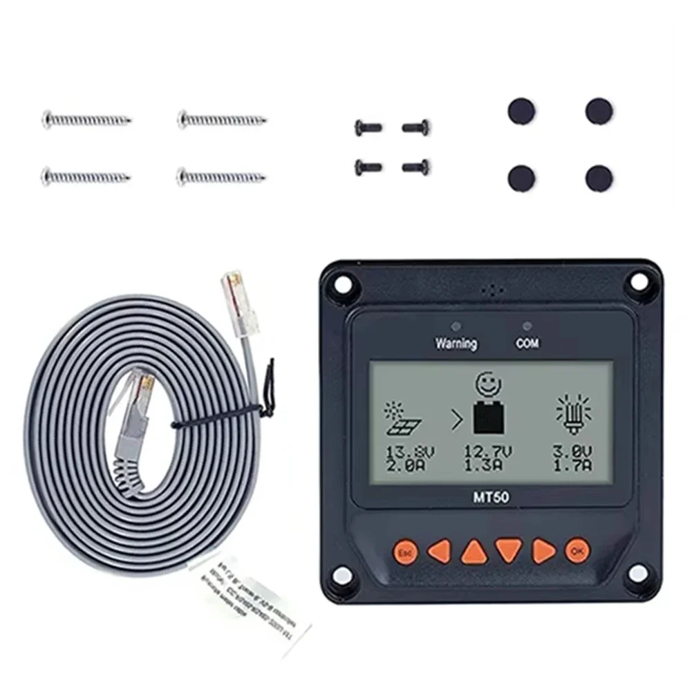 

1 Set LCD Display Unit MT50 Meter Head With 2m Cable Six Navigation Function Button For RS485 Cable For EPEVER Solar Controller