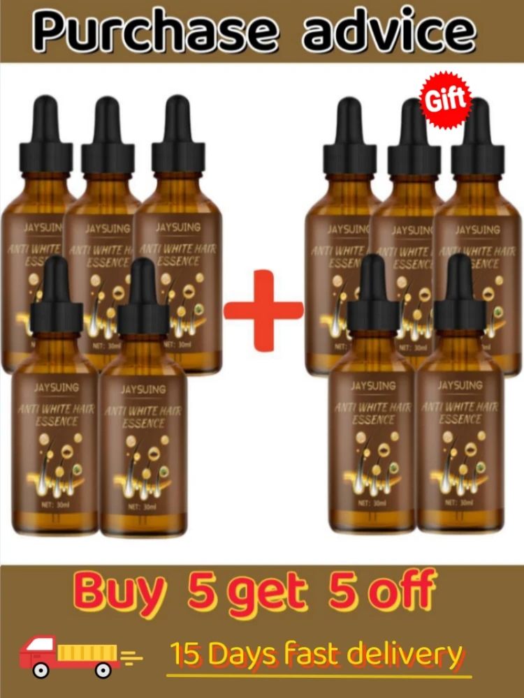 Anti-grey Hair Serum to Restore Gray Beard and Hair Natural Color Oil Cover White To Hair Darken Anti-Hair Loss Nourish HairCare