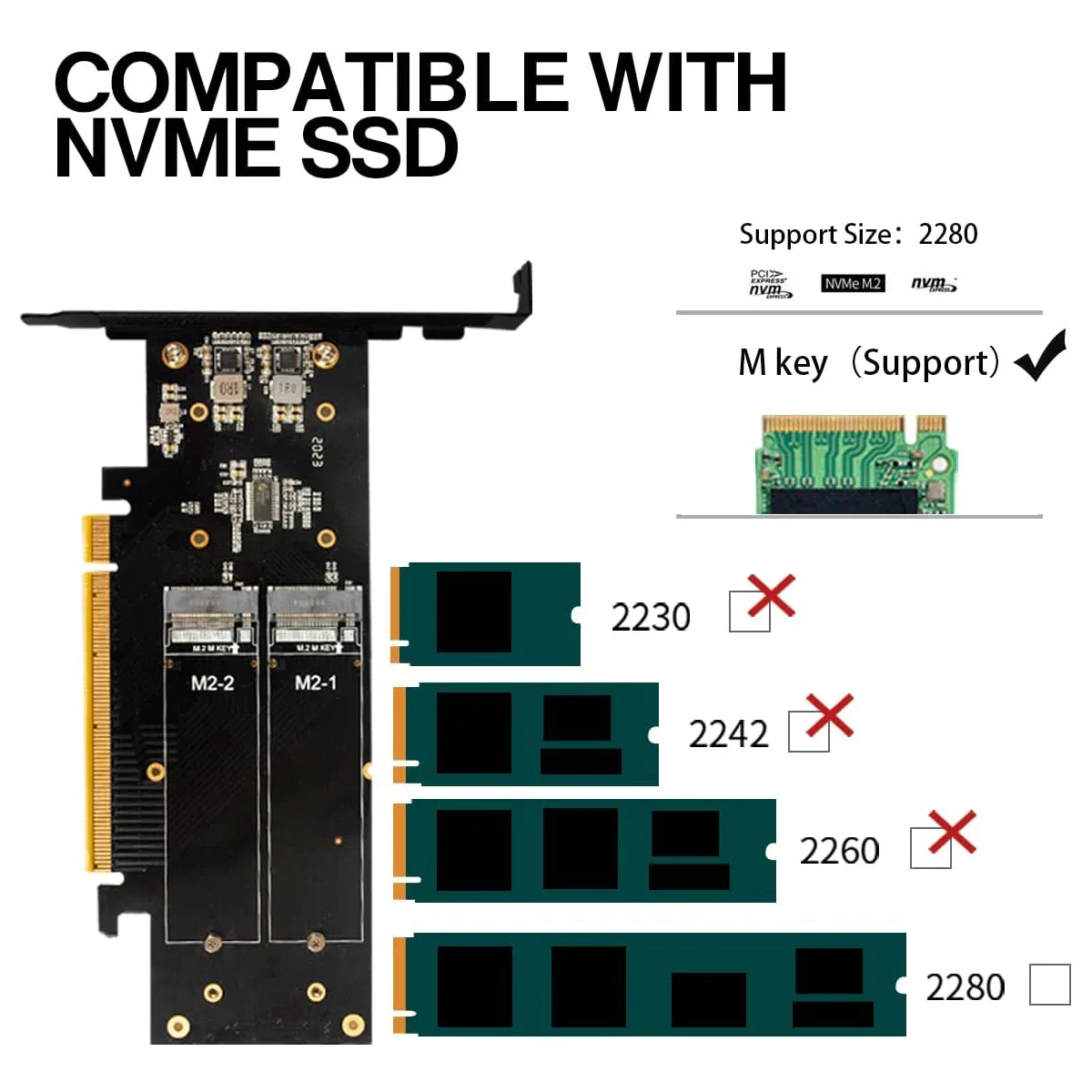 Placa de expansão JEYI 4 SSD M.2 X16 PCIe 4.0 X4 com dissipador de calor, suporta 4 NVMe M.2 2280 até 256 Gbps, suporte Raid de bifurcação