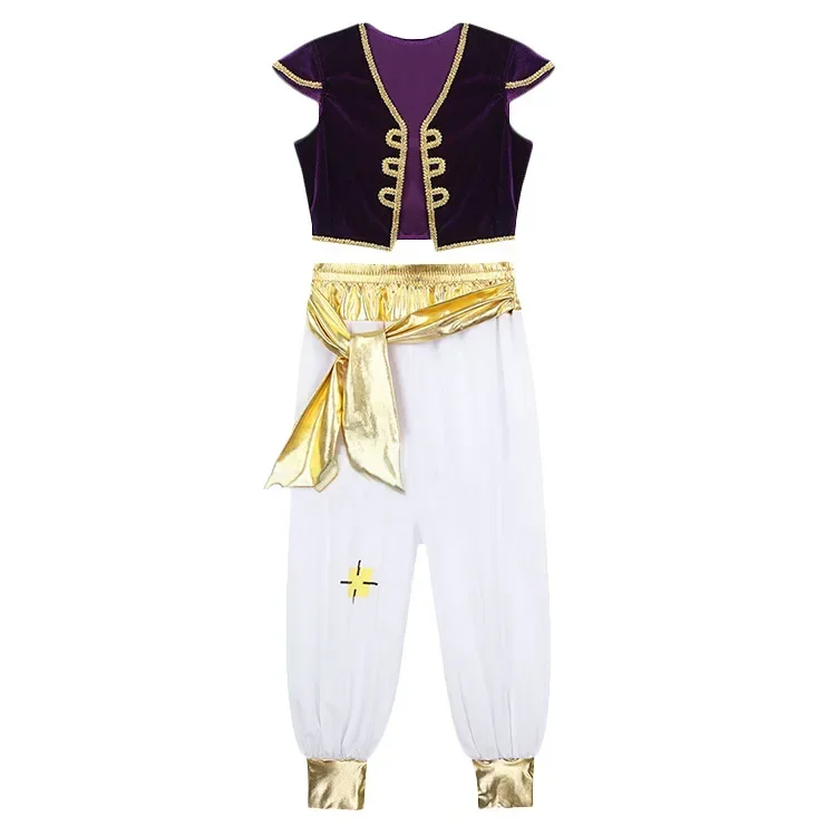 Halloween Cosplay Fee Partijen Aankleden Kid Jongens Kapmouwtjes Vest met Broek Arabische Prins Kostuum Ouder-kind Kleding