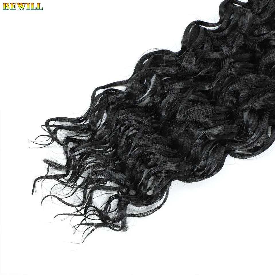BEWILL GoGo Curl Häkelhaar 14 18 Zoll Wasserwelle Strand Curl Häkelhaar Ombre Synthetische böhmische Zöpfe Haarverlängerungen 1B – Detail 24