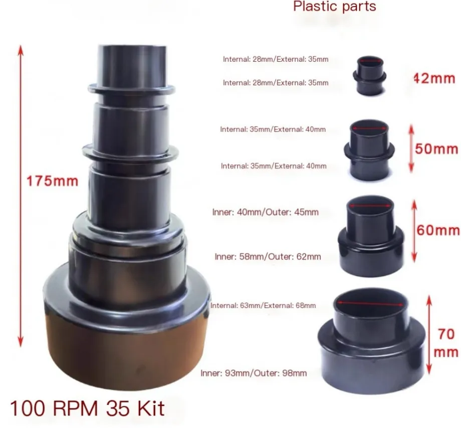 4Pcs/Set Industrial Dust Collector Valve Adapter 100mm Change 35mm Hose Adapter Woodworking Accessories 1Set