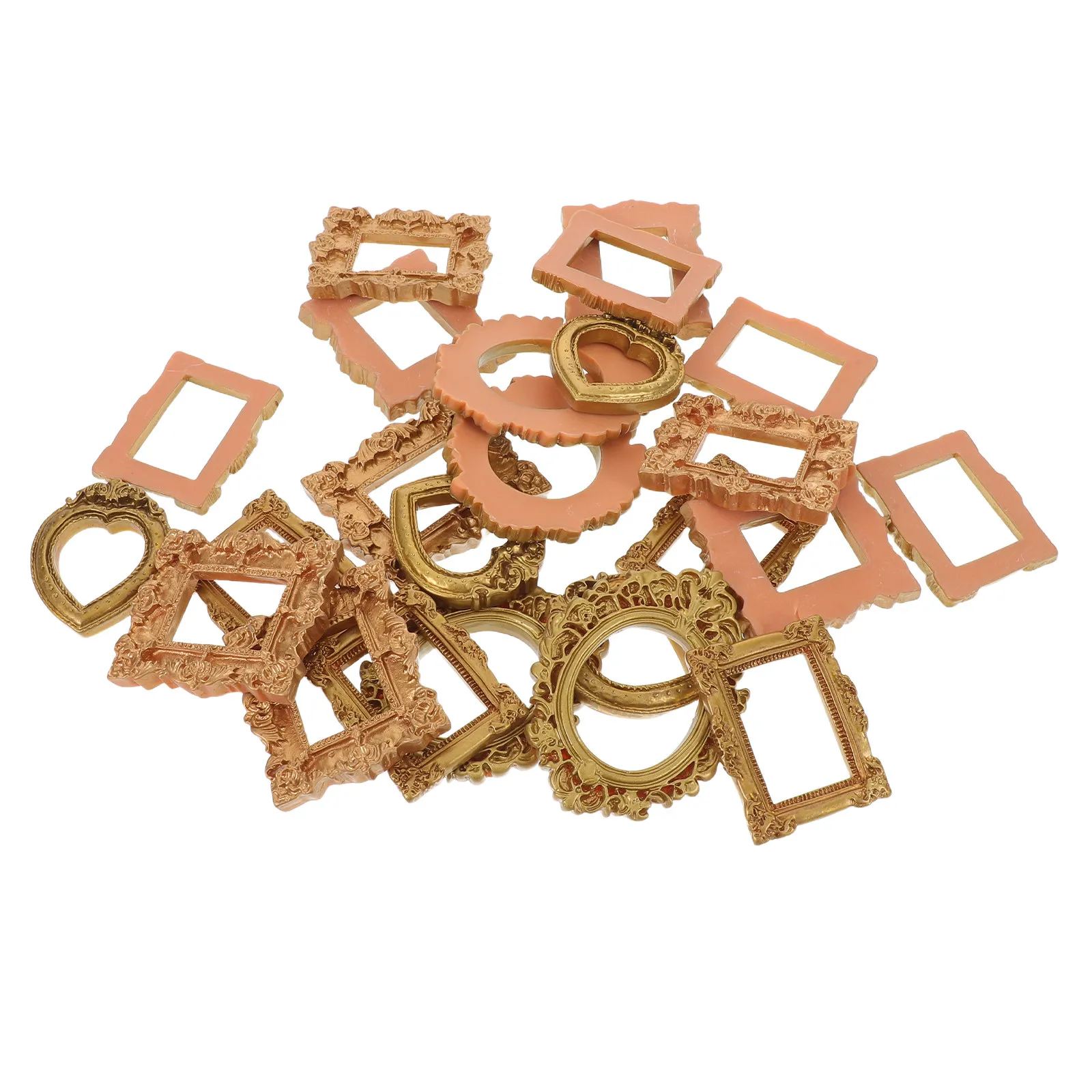 40Pcs Vintage Mini Resin Picture Frames Style DIY Photo Display for Wall Tabletop Small Retro Photography Props