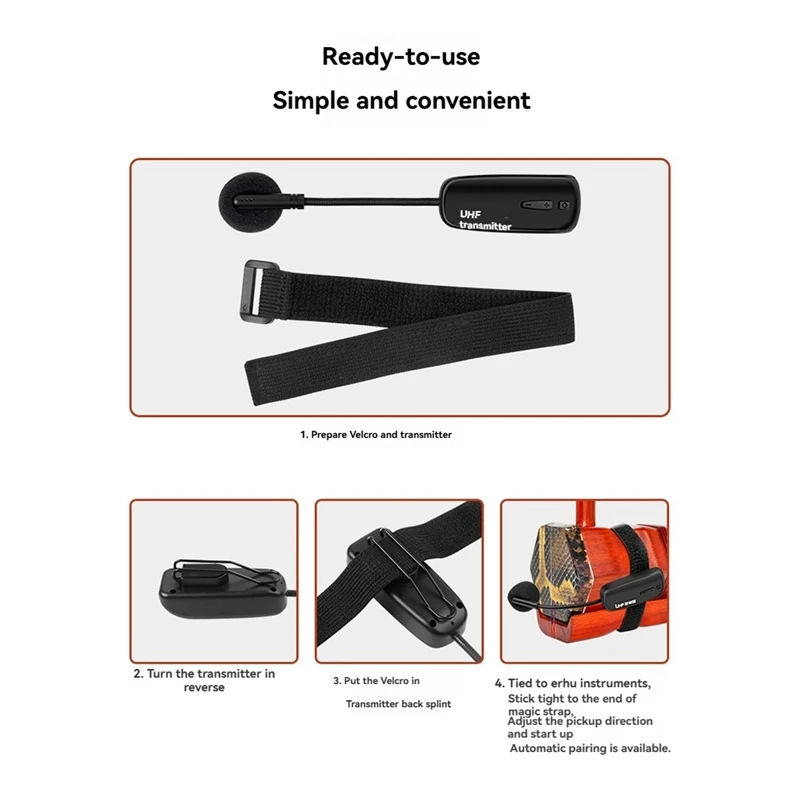 Clip-On-Mikrofon für Musikinstrumente. Vielseitiges Mikrofon für Erhu-Tonabnehmerverstärker