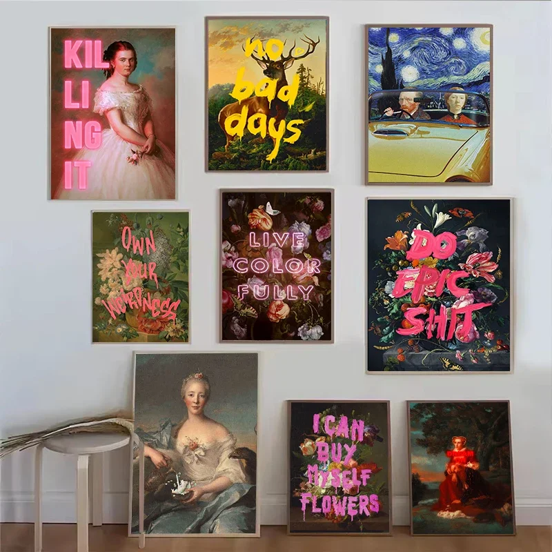 Affiche Pop Vintage « Do Epic Shit » – Tableau Mural sur Toile, Art Renaissance pour Salon, Bar, Décoration de Salon
