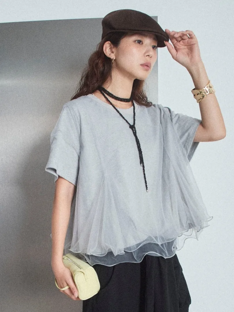 Pure Cotton Short Sleeve T-Shirt round Neck Heavy Embroidery Business Style Summer Shirt for Young Women Wave  Splicing