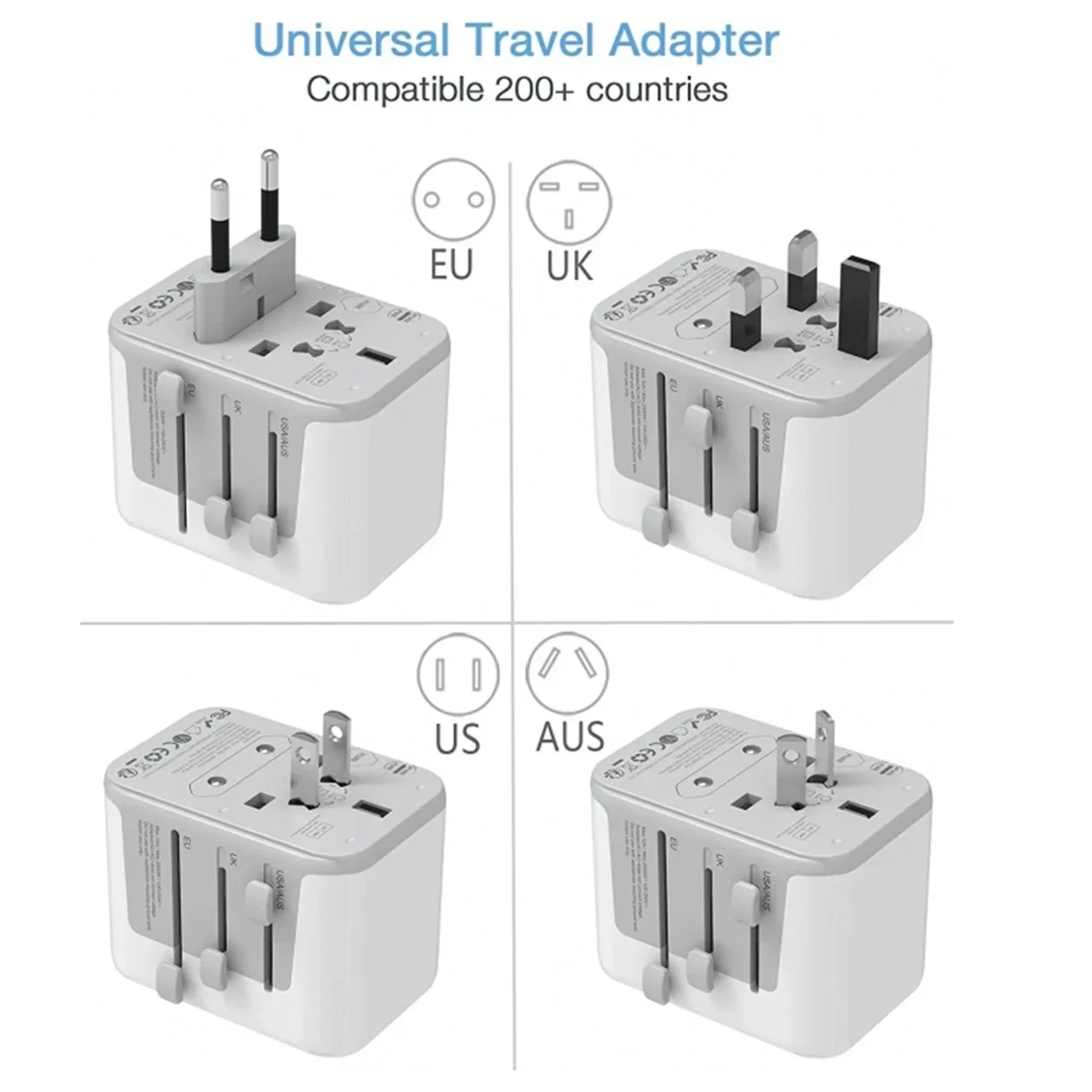 TESSAN uniwersalny Adapter podróżny międzynarodowy ładowarka podróżna typu All-in-one z ładowarką ścienną USB i typu C dla nas EU UK AUS Travel