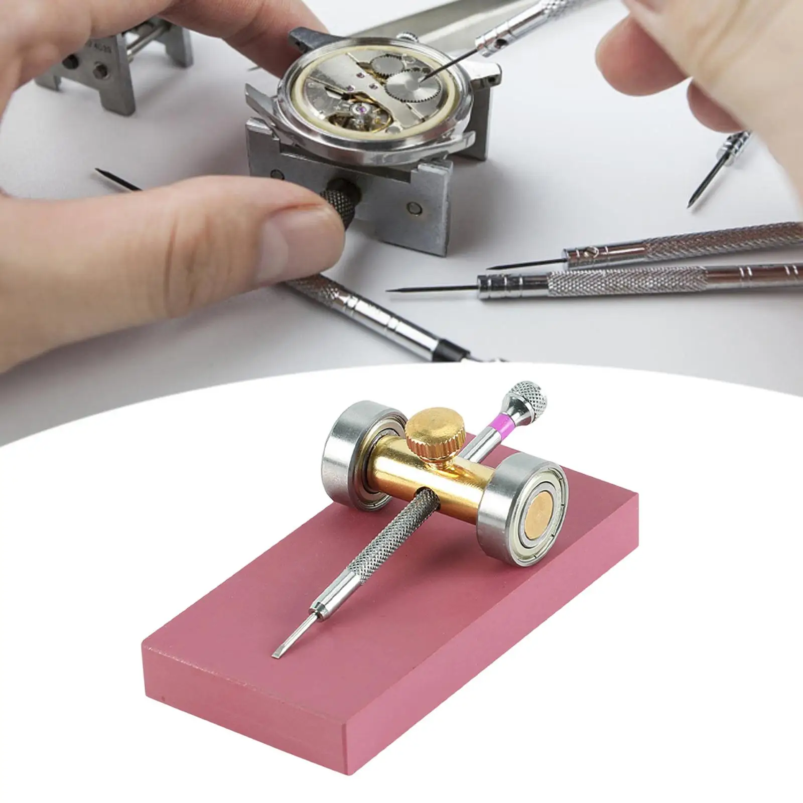 Professional Watchmaker Screwdriver Holder Grinding Tool Metal Sharpening Stone for Repair Watches Tools Kit