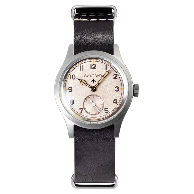 Baltany S2025 36MM D12 Militaire Horloges Man ​   Retro lichtgevend roestvrijstalen saffierkristal waterdicht automatisch polshorloge