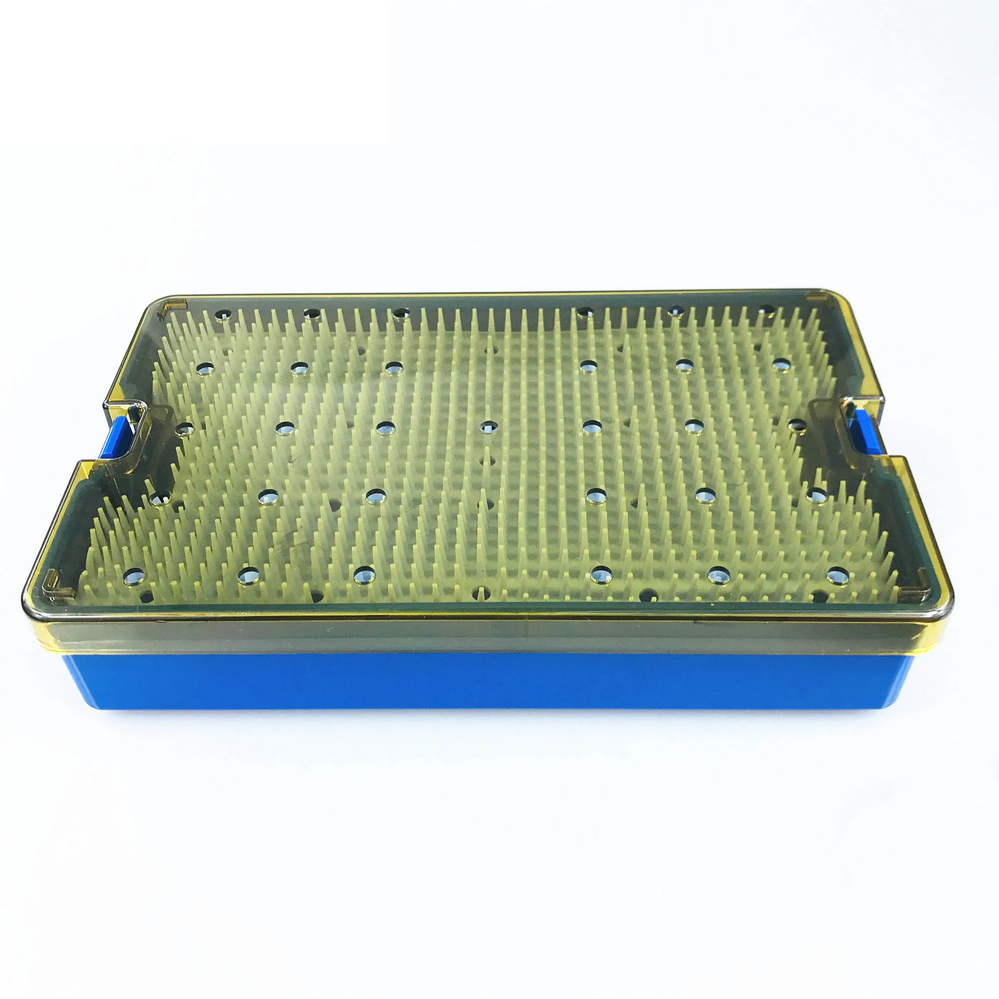 

Surgery Tool Double Layer Disinfecting Box with Silicone Mat Autoclavable Silicone Sterilization Tray Microsurgical Instruments