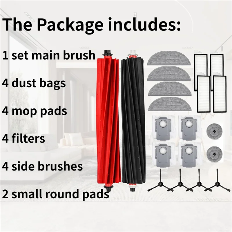 

WORTHOWN-Replacement Parts For Roborock S8 Max Ultra / S8 Maxv Ultra Vacuum Cleaner Accessories Kit HEPA Filters Dust Bags
