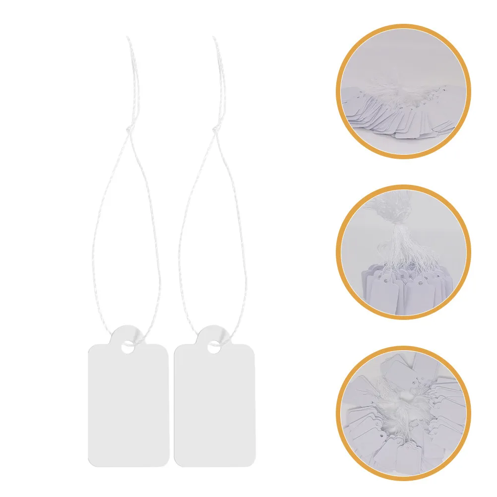 1000Pcs Blank Jewelry Tags with String Craft Paper Writable Price Labels for Retail Boutiques Wedding Gift Display Inventory