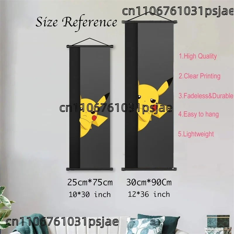 Pikachu - Centered Pokémon Scroll Prints, Vivid Prints Show Pikachu's Charm & Cuteness for Fans' Rooms, Add Warm Vibe view 3