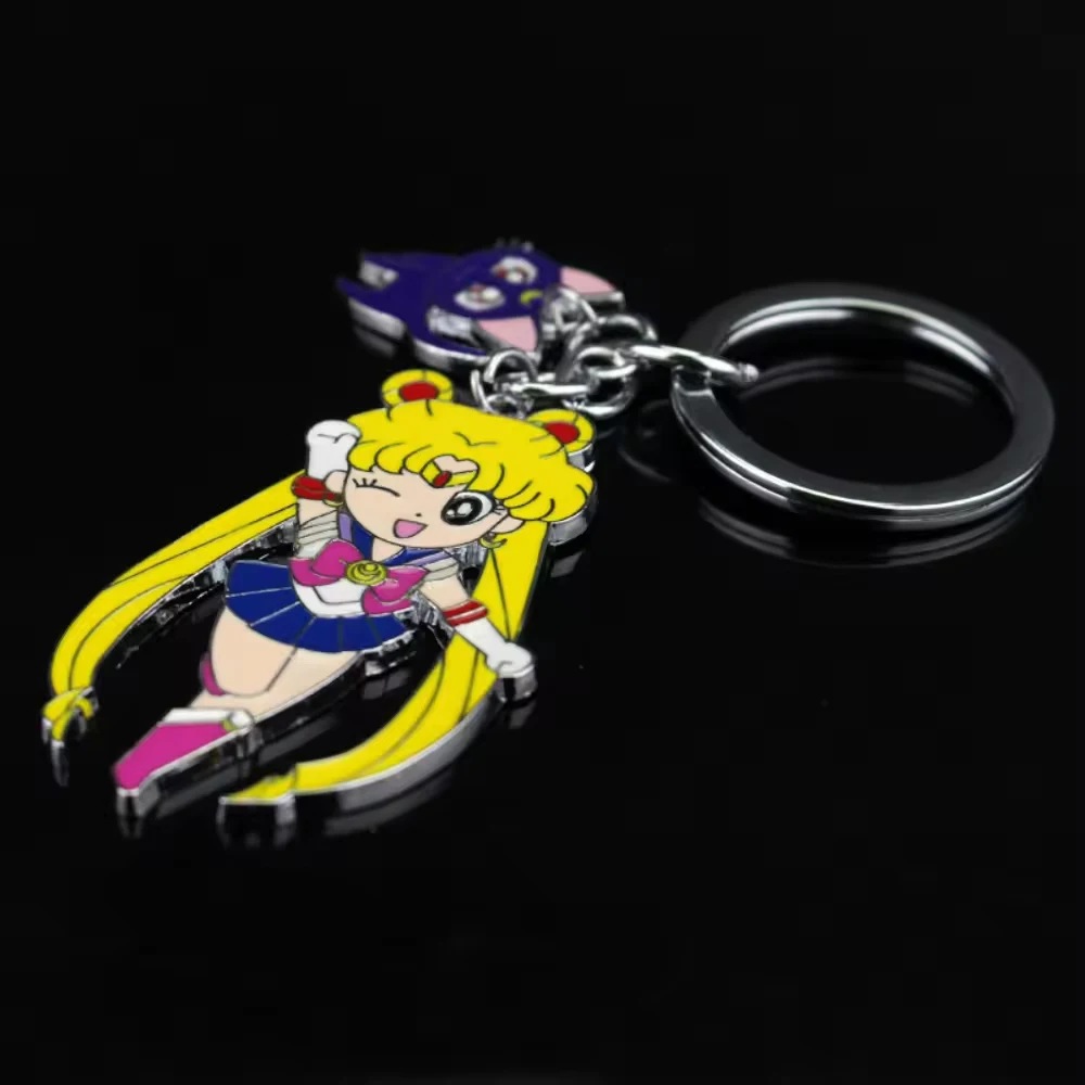 Sailor Moon Cosplay Pendant Keychain Cartoon Anime Peripherals Keyring for Women Backpack Ornament Gift