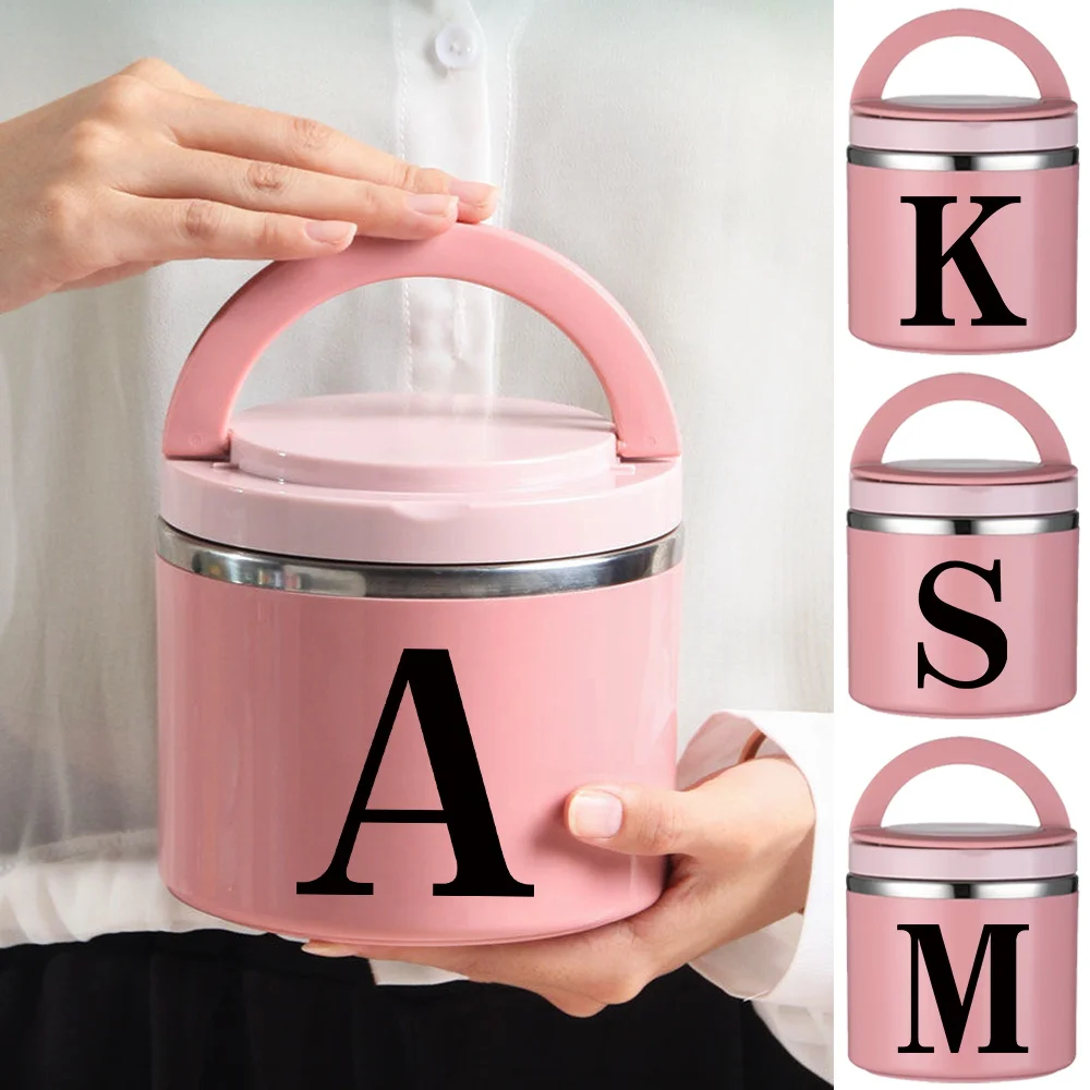 

Новая детская термокружка-ланчбокс для еды, портативный контейнер для супа, для кемпинга и пикника, серия Black Letter, простой ланчбокс-бенто