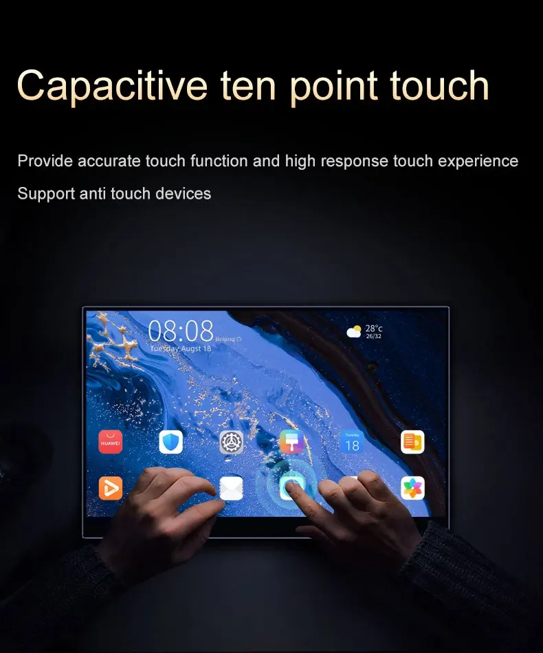 Imagem -05 - Monitor Portátil do Tela Táctil de Amoled Exposição do Jogo para o pc Portátil Telefone Ps5 Xbox 13.3 15.6 4k 3840x2160 550nit 100000:1 1ms