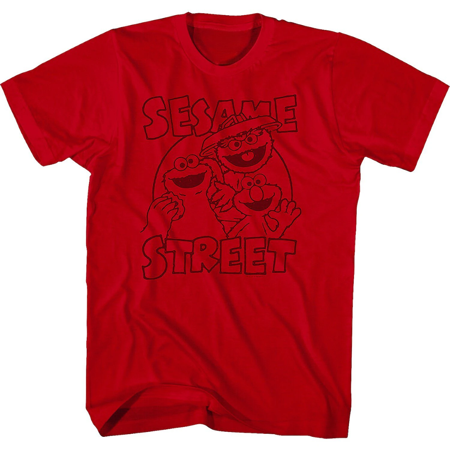 Rare 1969 Sesame Street American Classic Cartoon Retro Men and Women Style Loose and Trendy Cotton Short-sleeved T-shirts