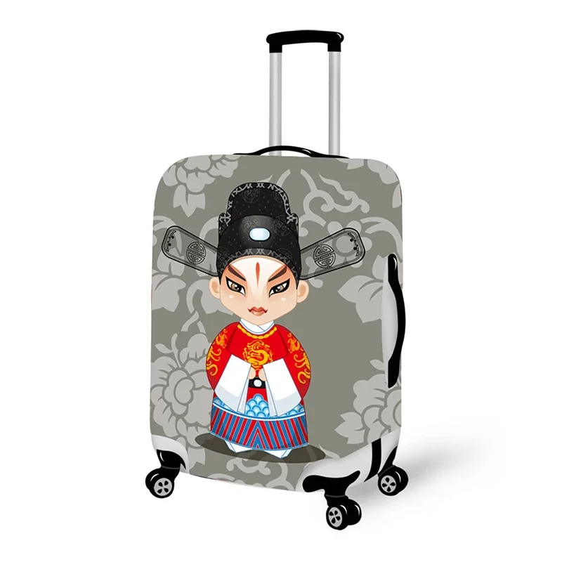 

3D opera facial makeup print travel luggage suitcase protective cover stretch waterproof portable luggage covers rain cover w