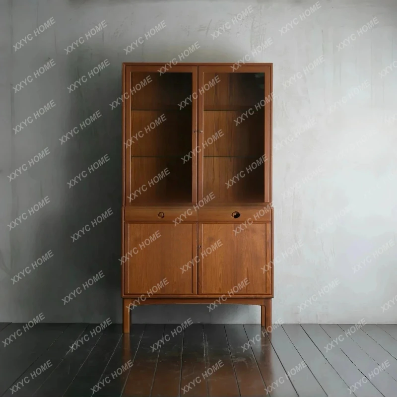 

A Medieval furniture retro solid wood dining side cabinet kitchen cabinet locker