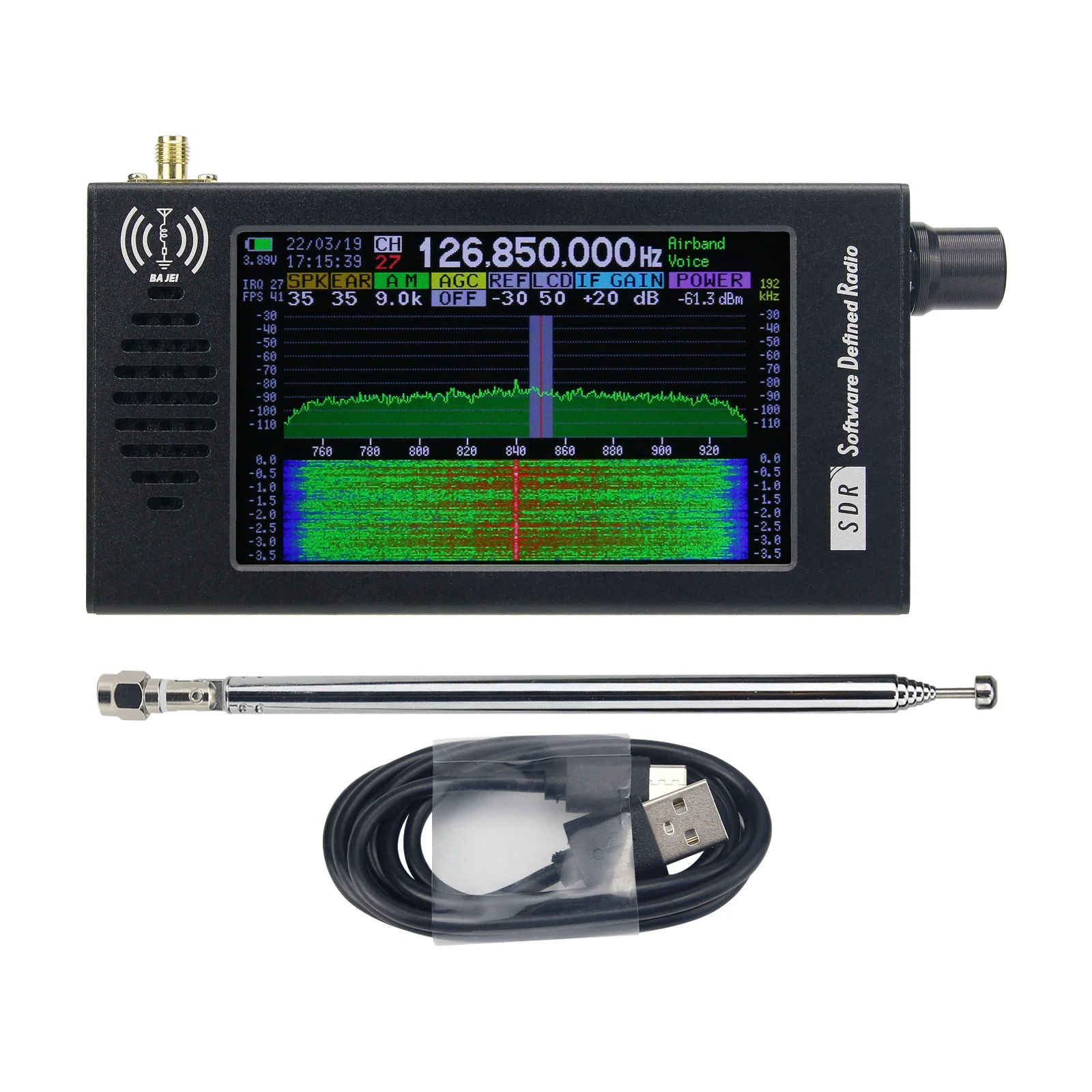 

Dsp-01 Sdr Radio Receiver Dsp Digital Demodulation Cw/am/ssb/fm/wfm With 4.3" Ips Lcd