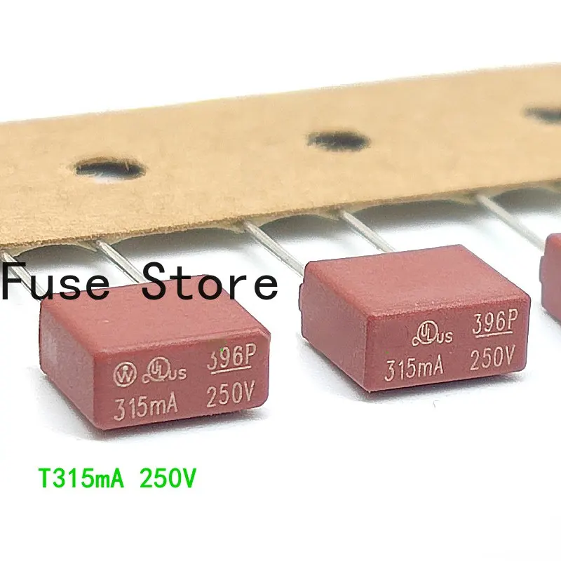 10PCS 3960315P000 Imported TE5 Square Fuse Tube 396P T315mA 250V Slow Melting