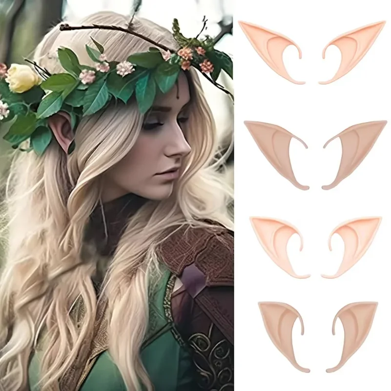 

Halloween Elf Ears,Latex Ears for Angel,Halloween Cosplay Decoration,Masquerade Costume,Fairy Photo Props for Girl