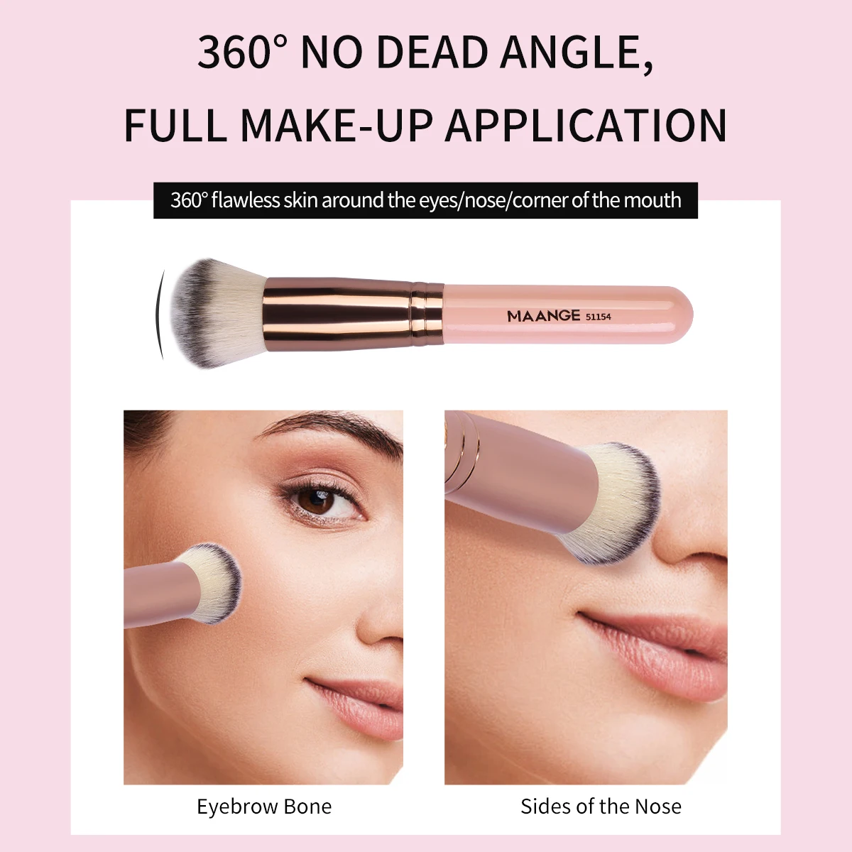 MAANGE 4PCS Makeup Brush Set Soft Detail Foundation Concealer Blush Eyeshadow Eyebrow Makeup Brush Cosmetic Beauty Tool