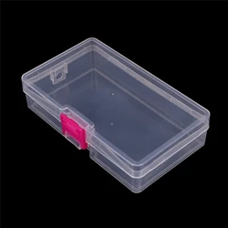 1PCS Plastic Clear Storage Box Jewelry Craft Container Organizer Case Pink/Blue Buckle