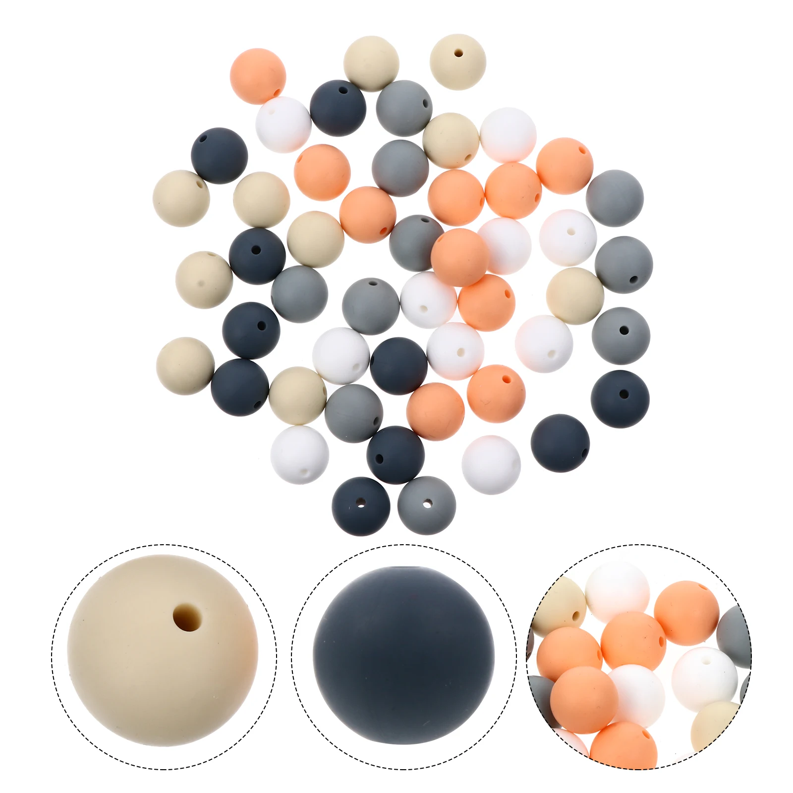 

50 шт., бусины для прорезывания зубов, сделай сам, цепочка для соски, аксессуары для кусания моляров, детские прорезыватели, жевательное ожерелье, кулон, сделай сам, бусины для прорезывания зубов