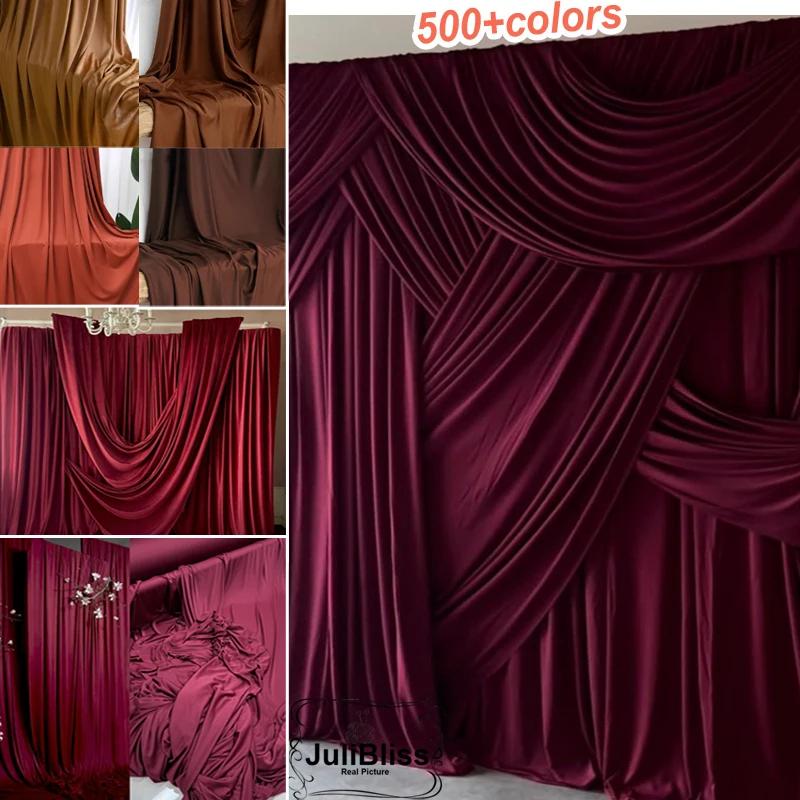 Red Burgundy Stretch Fabric Good Draping Cloth for Wedding Decor, Party Backdrops, Curtains,Photography Background Wide 170cm
