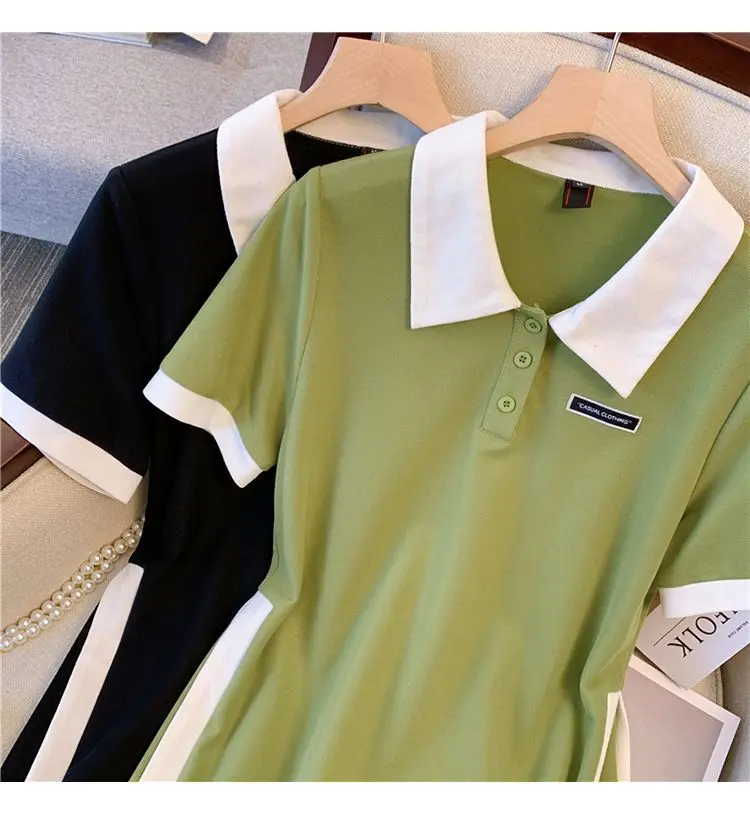 Plus Size Women's Summer Fashion Short Sleeve Dress A-Line Office Lady New Arrival Trendy Comfortable Breathable - view 6